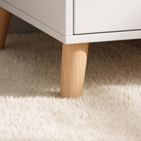 47.2" Modern White Changing Table Dresser with 3 Drawers & 2 Storage Cabinets