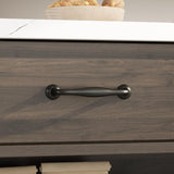 55.1" Modern Kitchen Island with 2 Drawers and Open Storage Shelves
