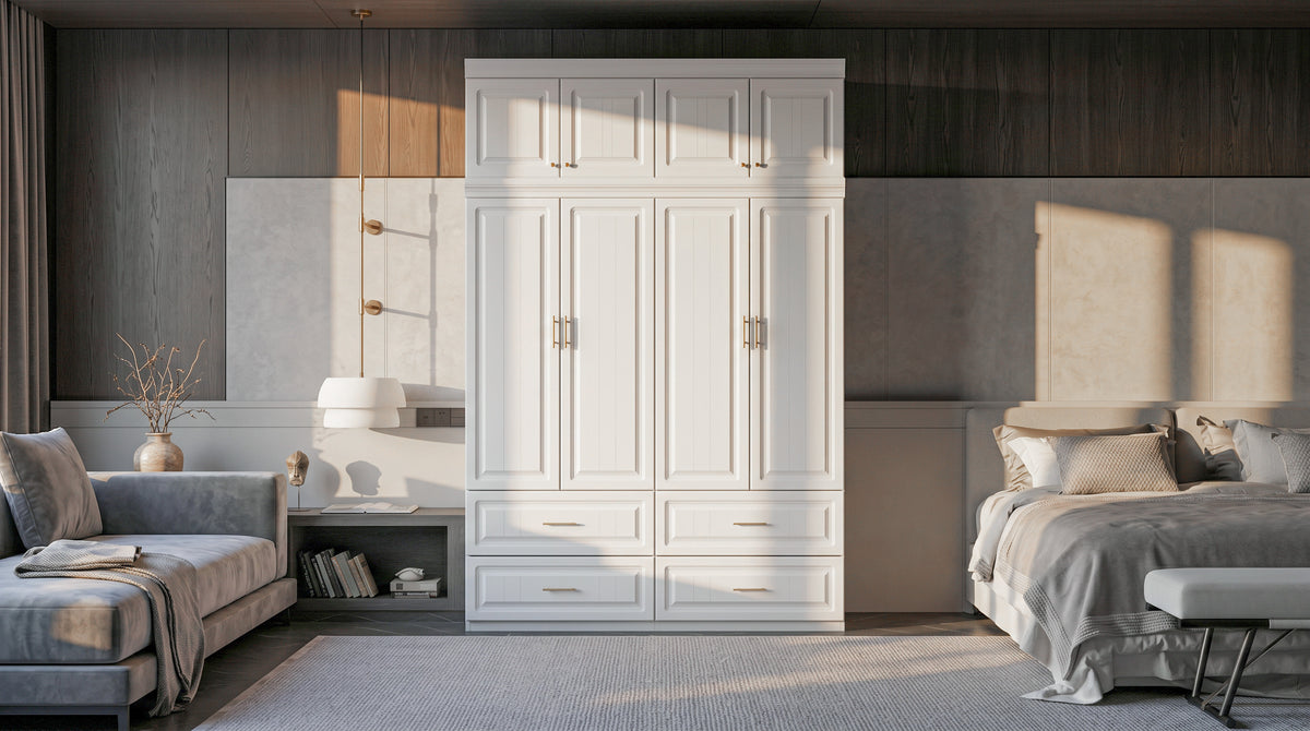 63 inches Modern Large Vacuum-Formed Armoire