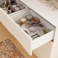 63" Elegant White 9-Drawer Dresser with Recessed Pulls