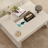 47.2 inches Modern Minimalist White Coffee Table With Groove Design