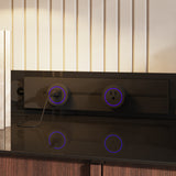 59.1 inch Modern Brown Sideboard Buffet with Integrated Track Socket & 3 Drawers
