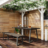 70.9" Heavy-Duty Brown Patio Dining Set with Bench