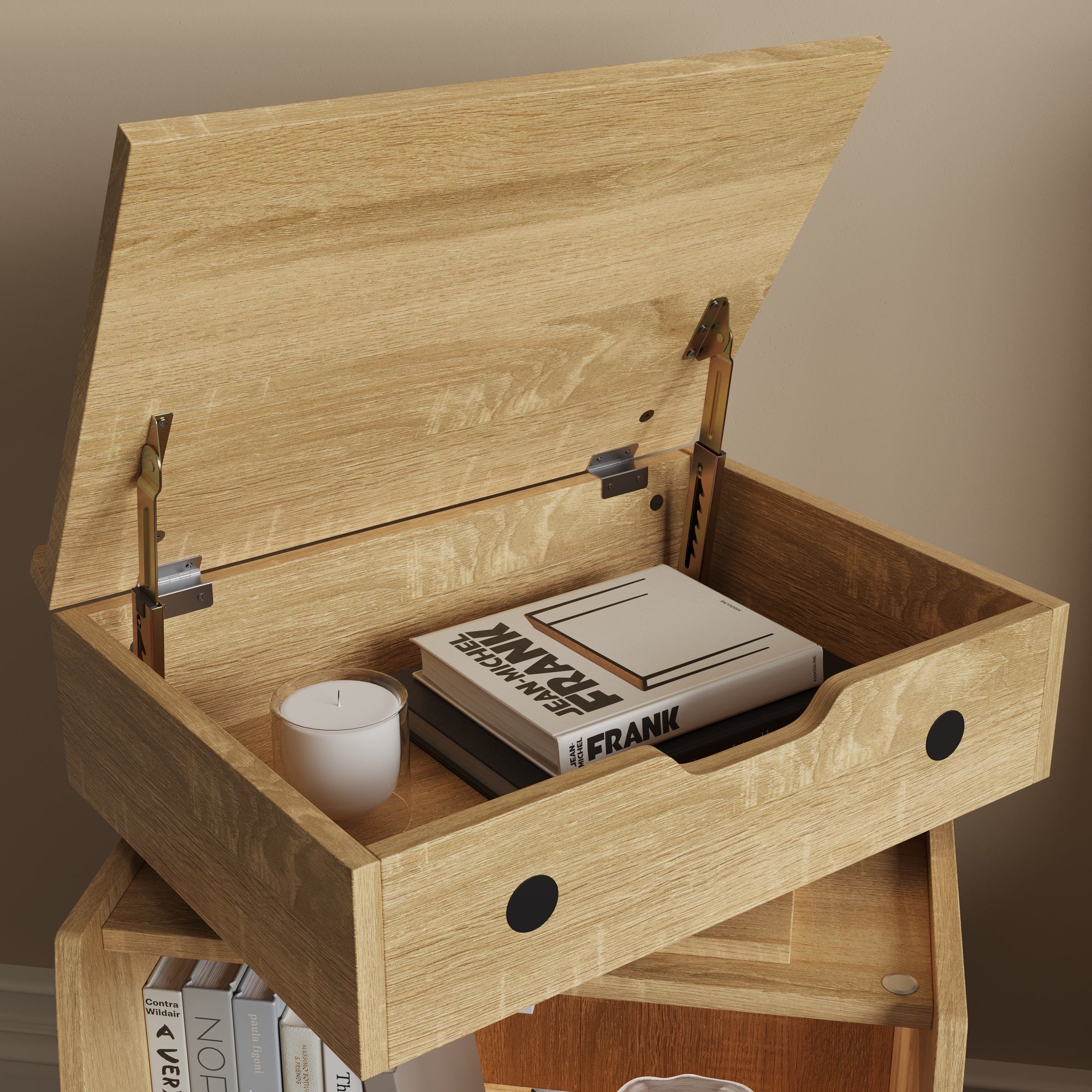 Creative Nightstand With Robot Shape And Movable Wheels