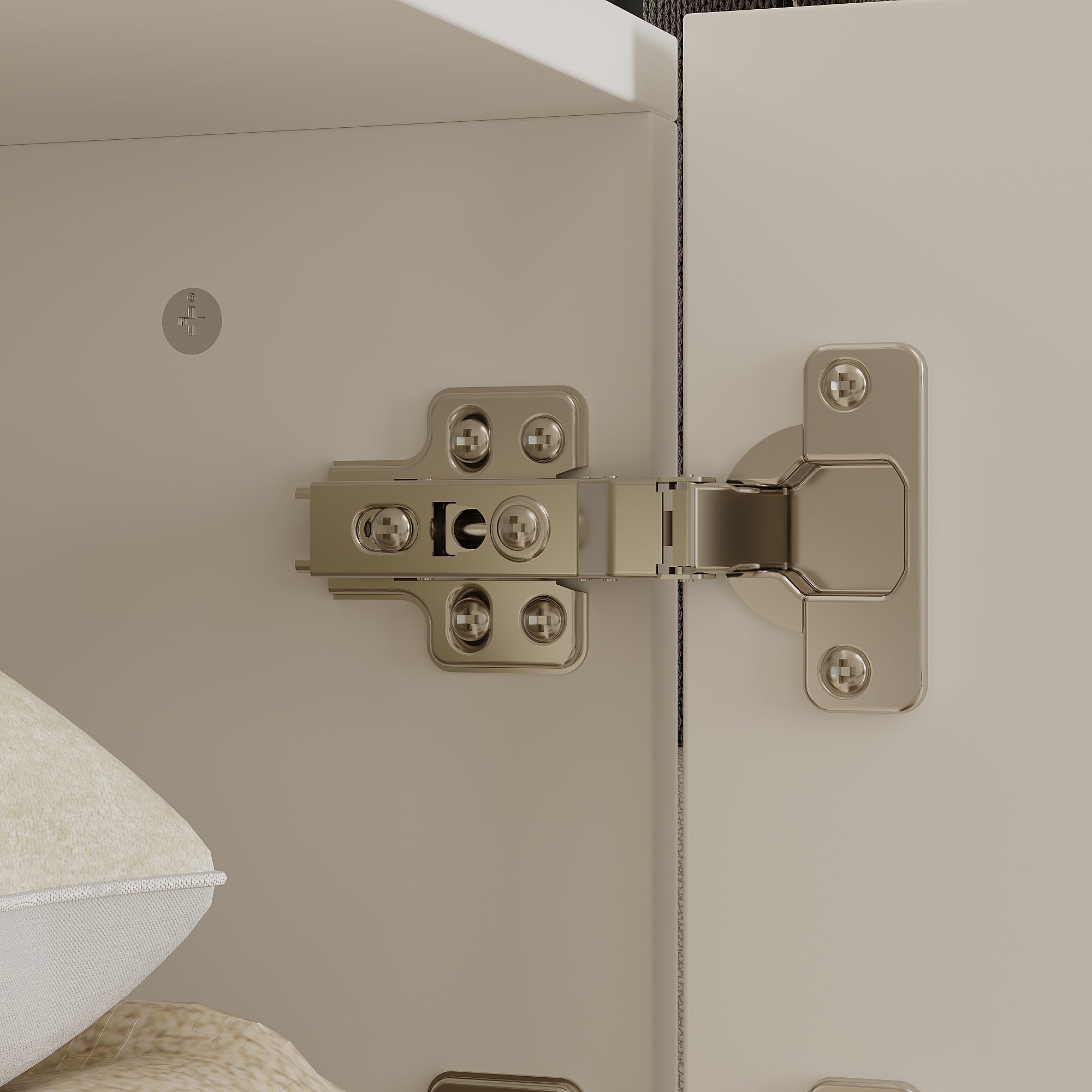 61" Wide White Accent Cabinet With 3 Drawers & 2 Doors