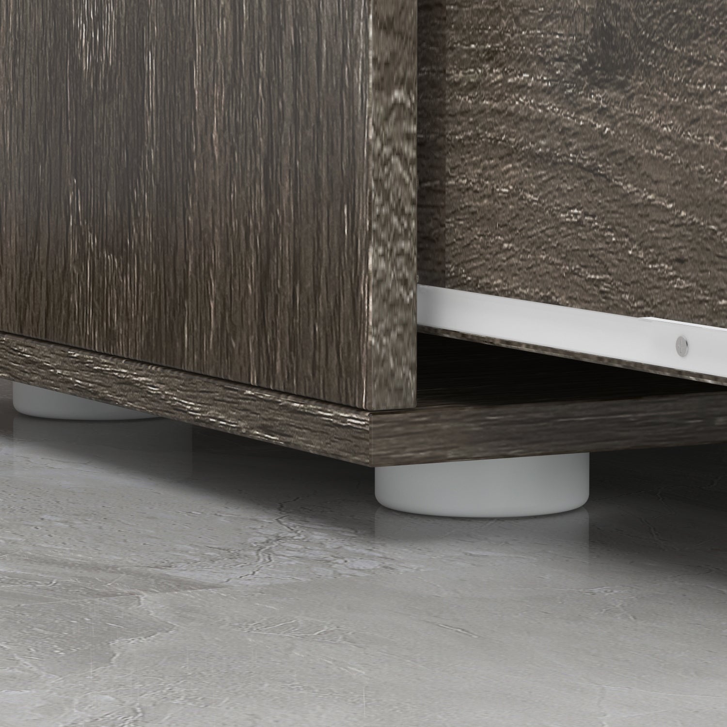 Distressed Sideboard 6-Drawer Storage Buffet Display Table Grain Texture for Living Room and Kitchen