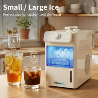 Homevol EVO1 Corded & Battery Powered Ice Maker with Self-Cleaning