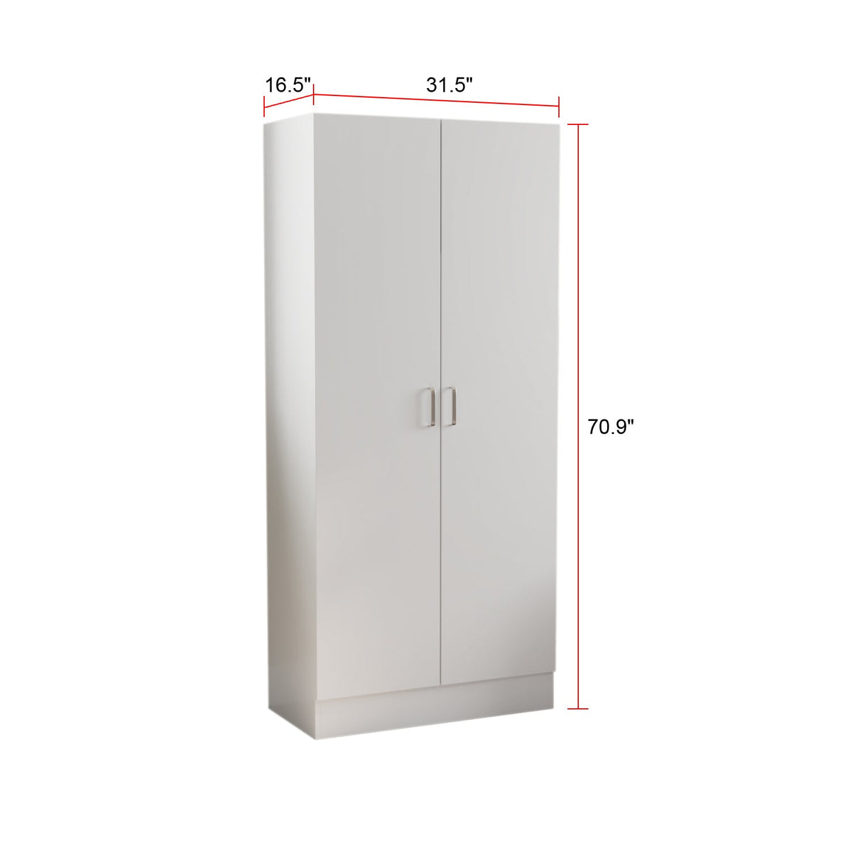 31.5" Modern White 5-Tier Armoires Wardrobe Cabinet With 2 Doors