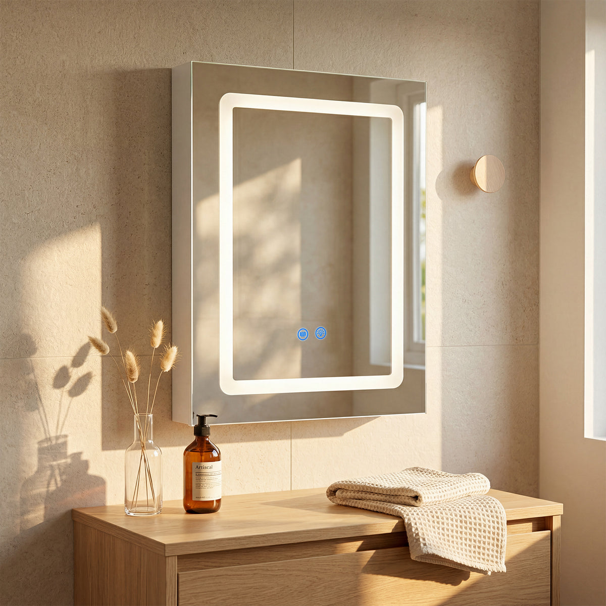 Multi-Function Lighted Bathroom Medicine Cabinet Mirror 
