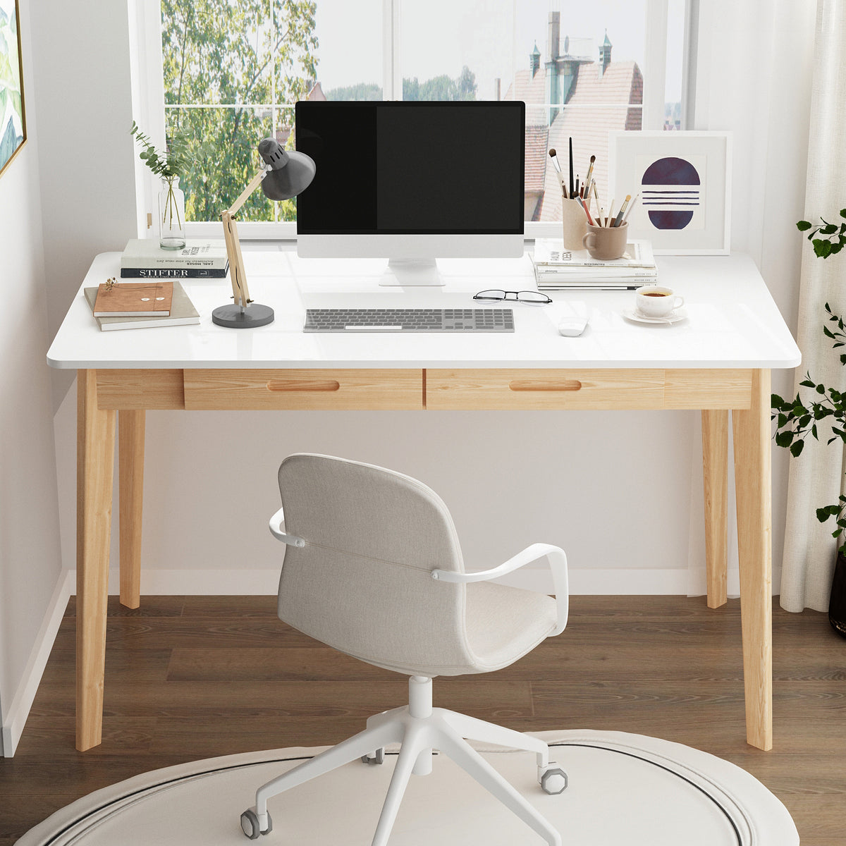 #Color_White&Light brown