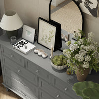 55.1" Traditional White 9-Drawer Dresser