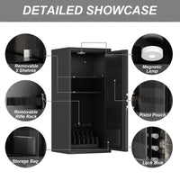 62" Modern Black Gun Safe Storage Cabinet with Sensor Light and Pistol Rack