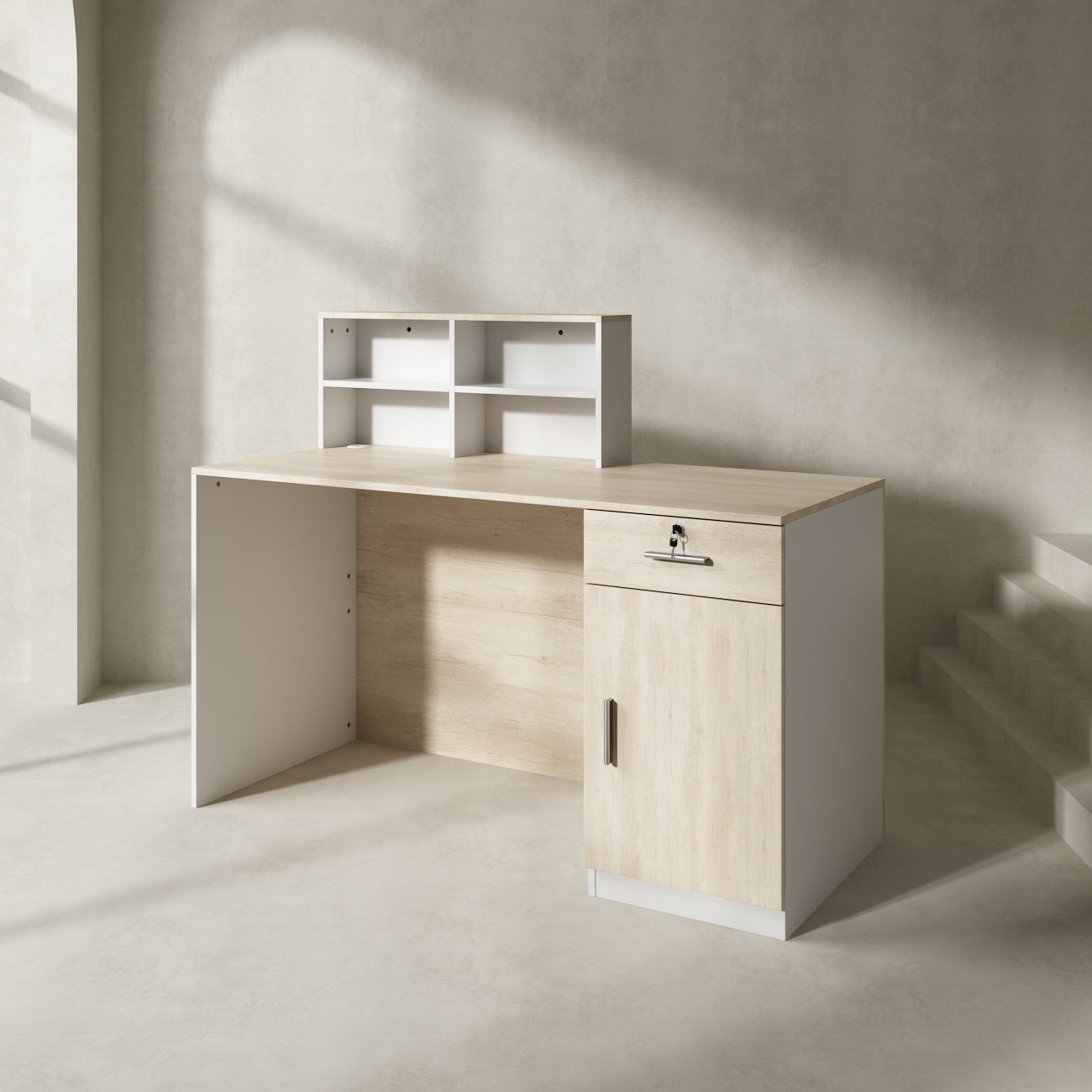 Reception Desk with Counter & Filing Cabinets for Checkout & Retail