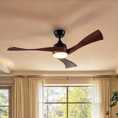 42" Modern Smart Ceiling Fan with Solid Wood Blades, Reversible Motor, LED Light and App Control