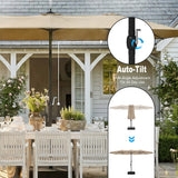 118" Double-Sided Patio Umbrella with Misting System  and Base