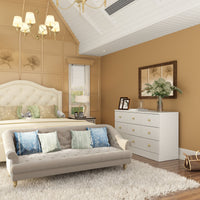 47.2" Modern White Dresser With 9 Pull-out Drawers