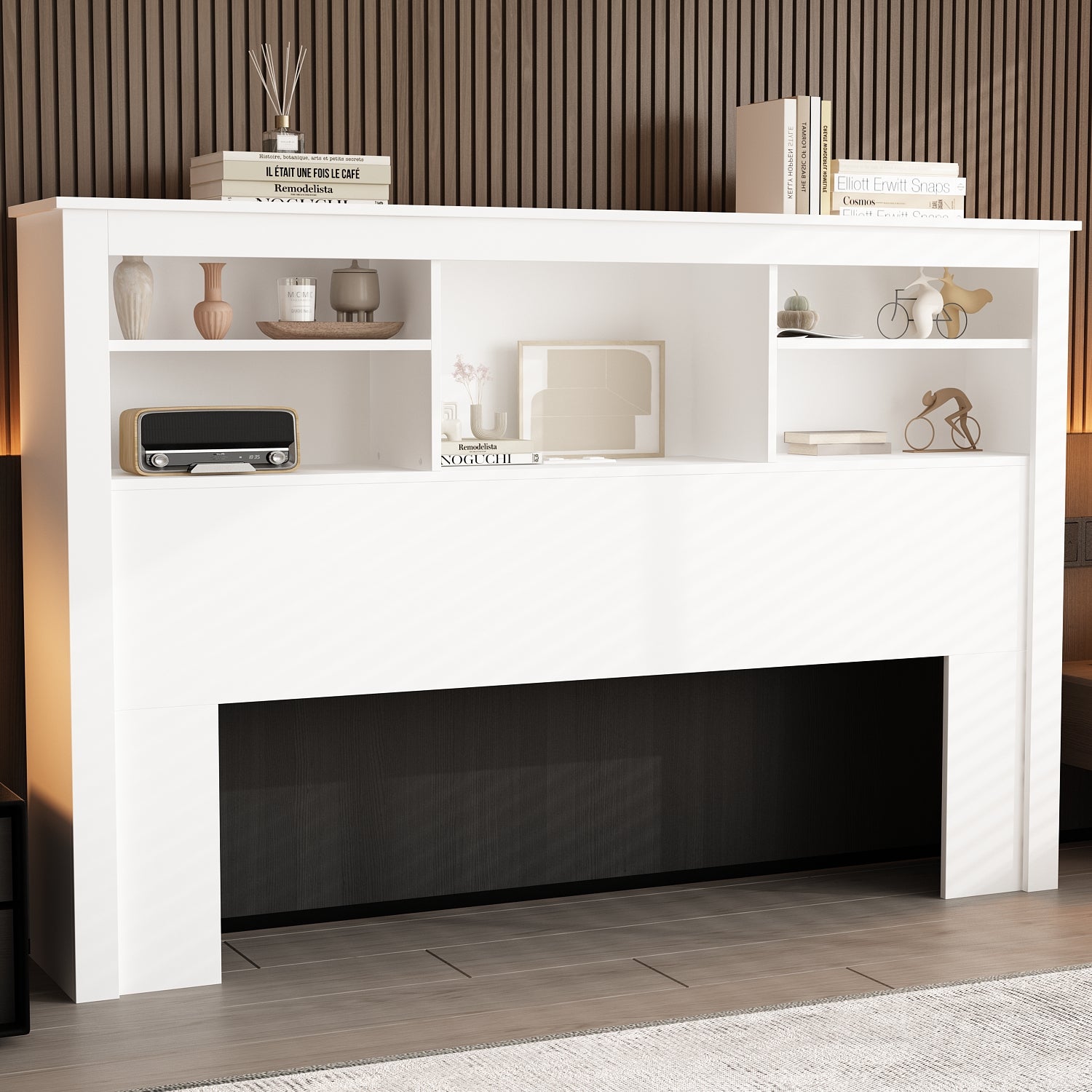 43'' H X 65'' W Queen Bookcase Headboard