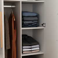 Armoire Solid Wood Clothes Organizer Storage Cabinet 4-Door Wardrobe Family Closet