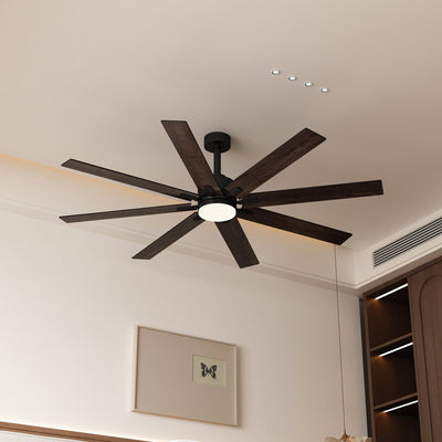 31" Modern Dark Brown Ceiling Fan with Dual-Tone Blades and 3-Color LED Light