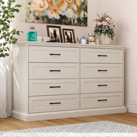54.6" Rustic Wood Dresser with 8 Drawers