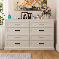 54.6" Rustic Wood Dresser with 8 Drawers