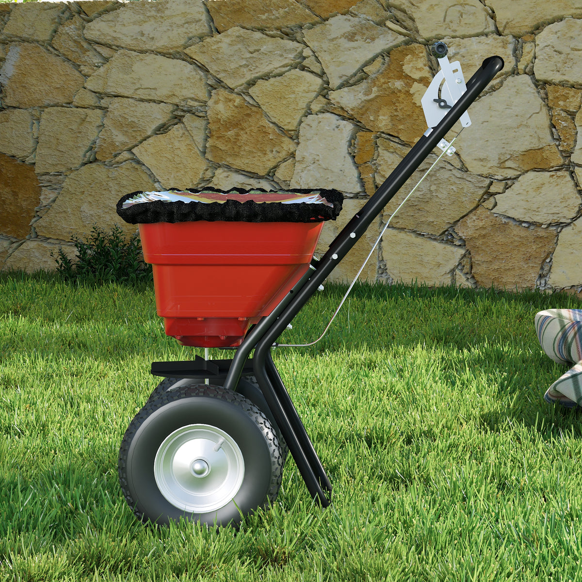 80 Lbs Adjustable Tow Behind Grass Seed & Fertilizer Spreader