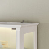 Elegant Bathroom Cabinet With Glass Doors & Smart LED Light