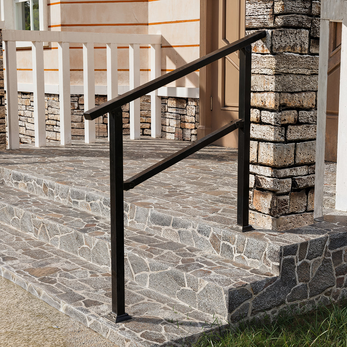 68.5" Modern Matte Black Stair Banister (Set of 3)