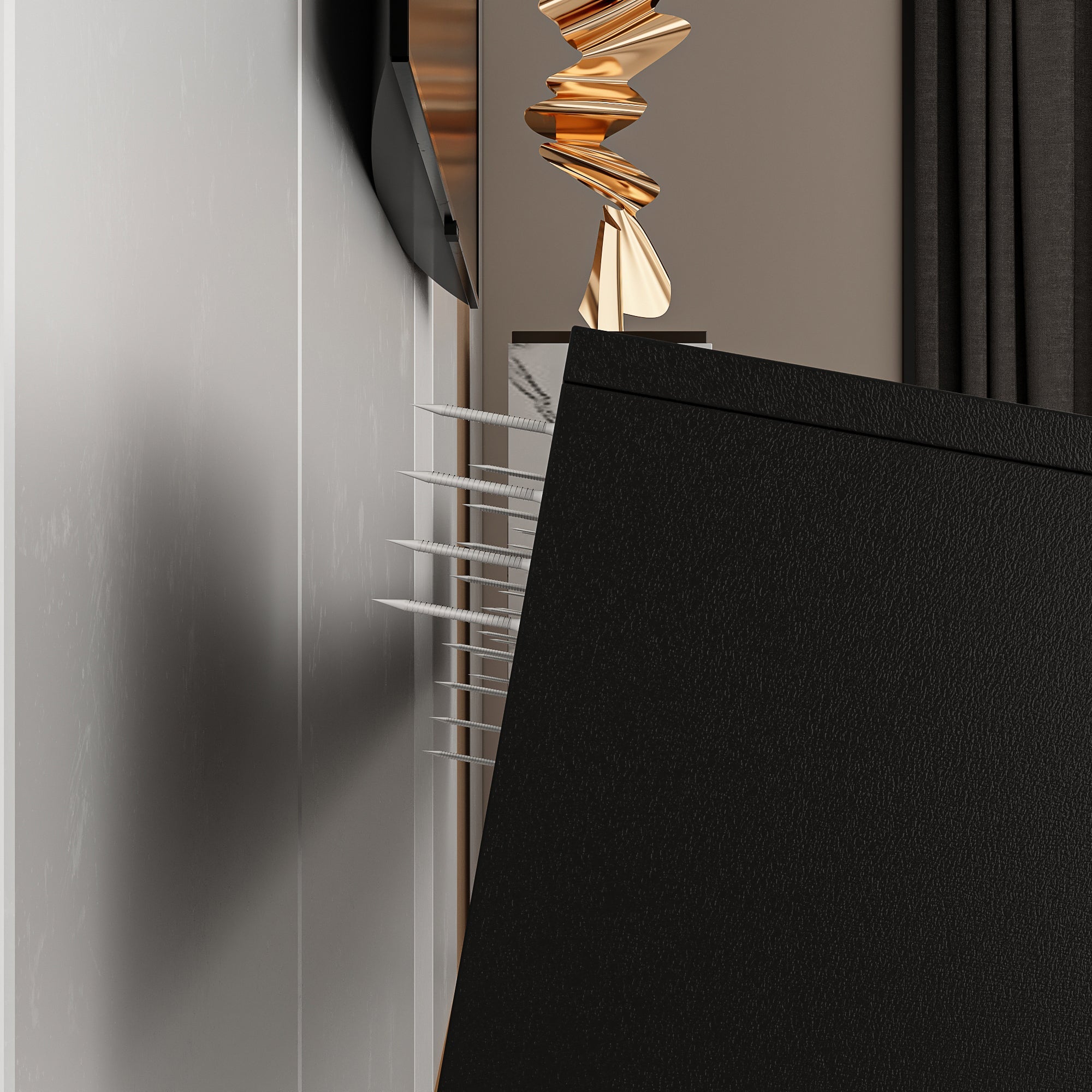 110'' Floating High Gloss TV Stand With LED Light