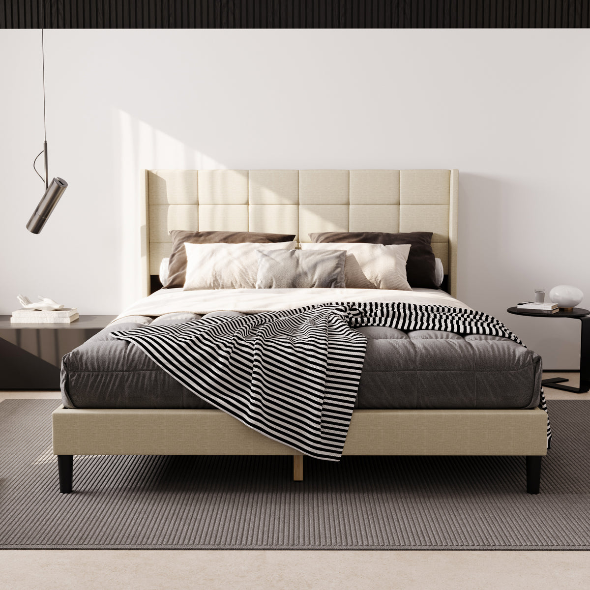 Low Profile Platform Bed With Modern Design, view 2