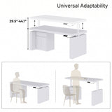 71 inches Modern Minimalist White Standing Desk with Adjustable Height