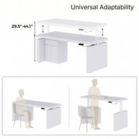 71" Modern Minimalist Standing Desk with File Drawer and Storage Cabinet