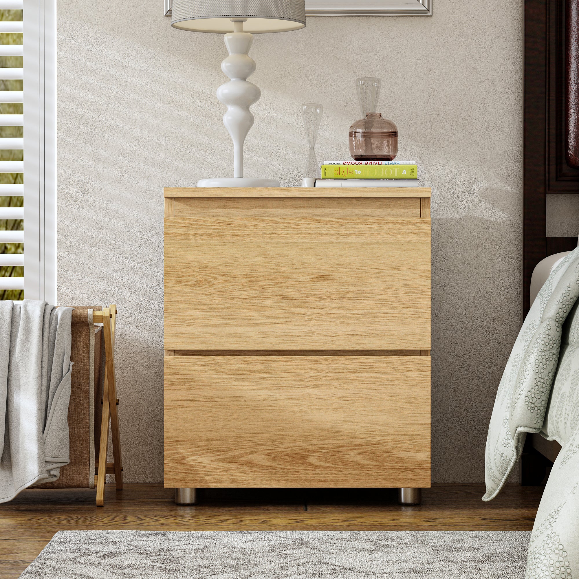 2-Drawer Chest Dresser Sideboard Night Table in Bedroom