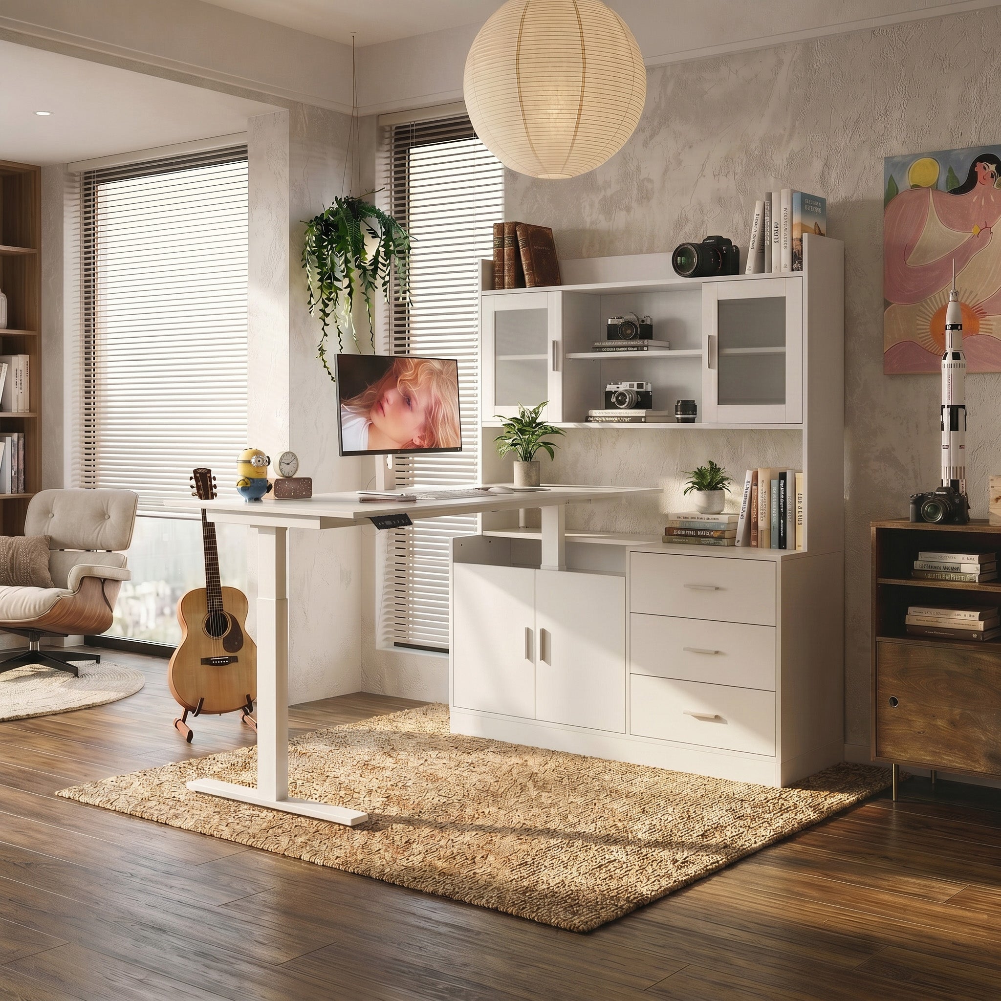 Display Storage Cabinet with LED Lights & Glass Doors | FUFU&GAGA