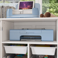 27.3" Two-Door Craft Sewing Table with 8 Baskets