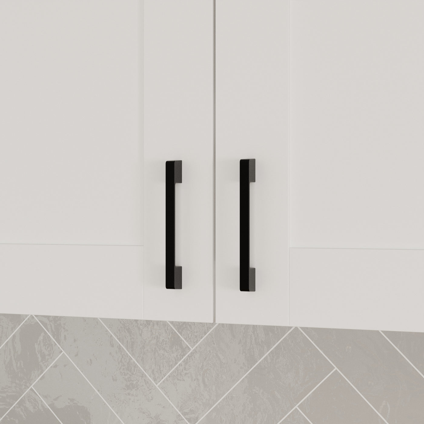 30" Modern White Food Pantry with Wall-Mounted Cabinet