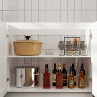 60" White Kitchen Sideboard Buffet Pantry Cabinet with Wall-Mounted Upper Storage Cabinet, 3 Drawers and Double Base Doors
