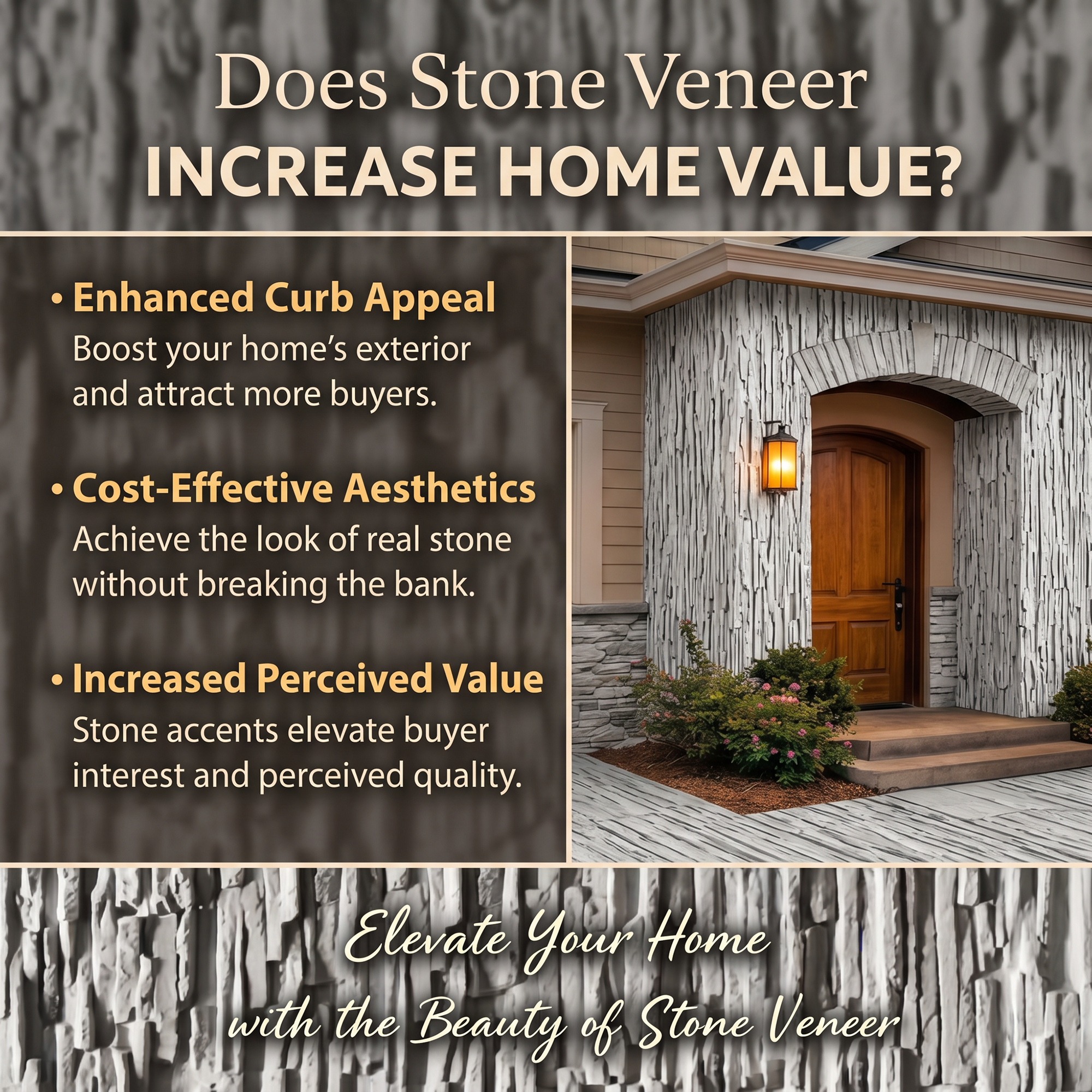 Gray Faux Stone Wall Panel Set of 10, Lightweight Indoor & Outdoor Decorative Wall Panels