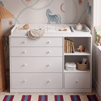 47.2" Modern White Nursery Storage Dresser Chest Changing Table