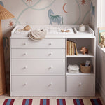 47.2" Modern White Nursery Storage Dresser Chest Changing Table
