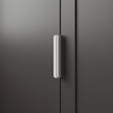 90.6 inch Tall Black Kitchen Pantry Cabinet with 4 Doors and Adjustable Shelves