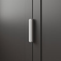 90.6" Tall Black Kitchen Pantry Cabinet with 4 Doors and Adjustable Shelves