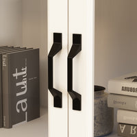 Vila 141.7" White Bookcases & Display Cabinets with 6 Drawers and Open Shelf