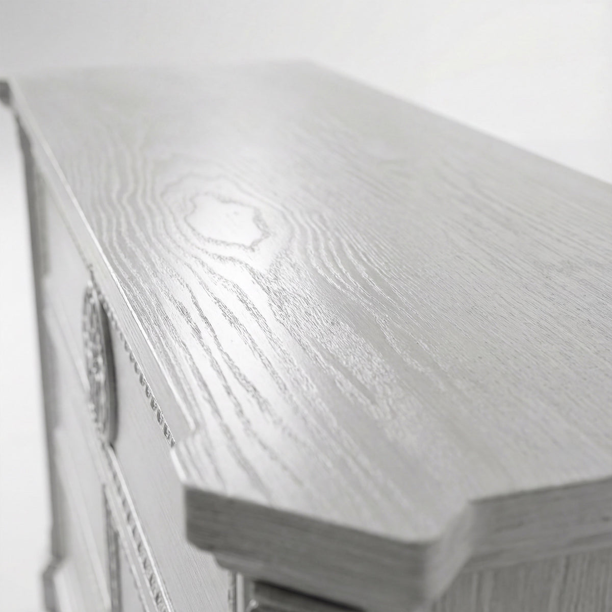 47.2" Solid Wood Chest of Drawers with Decorative Carving