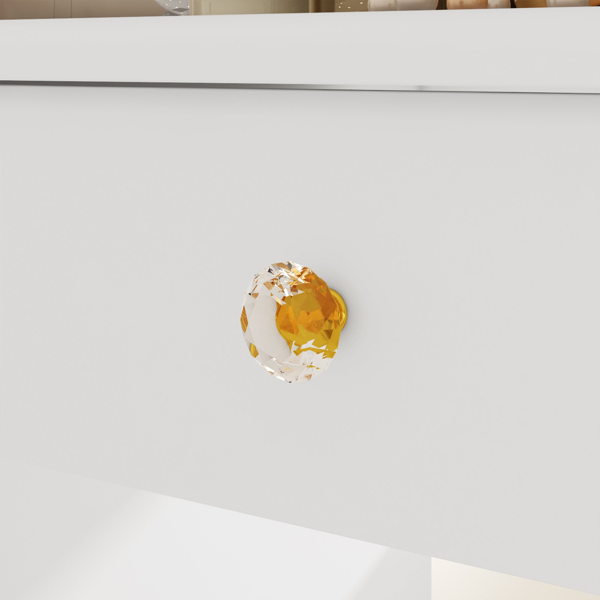 Home Makeup Dressing Table  With A Transparent Tempered Glass Countertop