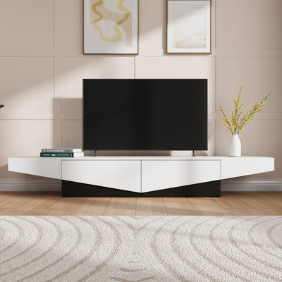 78.7" Modern Minimalist White Media Console With Drawers, Cable Management Cut-outs