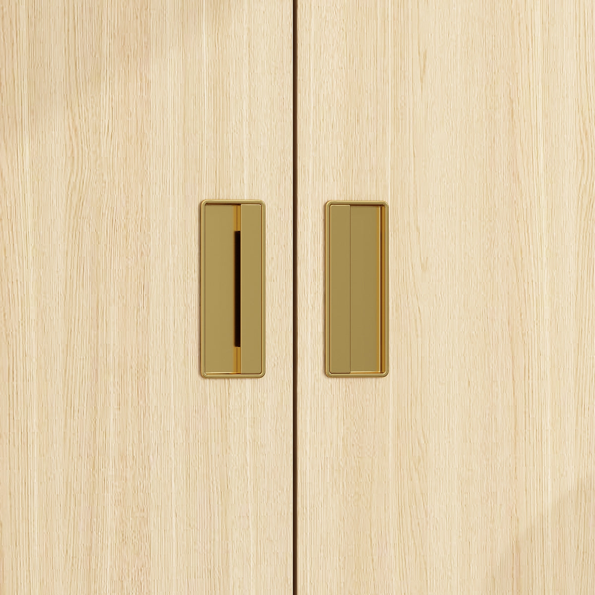 63 inches Beige Wood‑Grain 8‑Door Armoire Wardrobe with Top Cabinet, Hanging Rod and 2 Bottom Storage Drawers