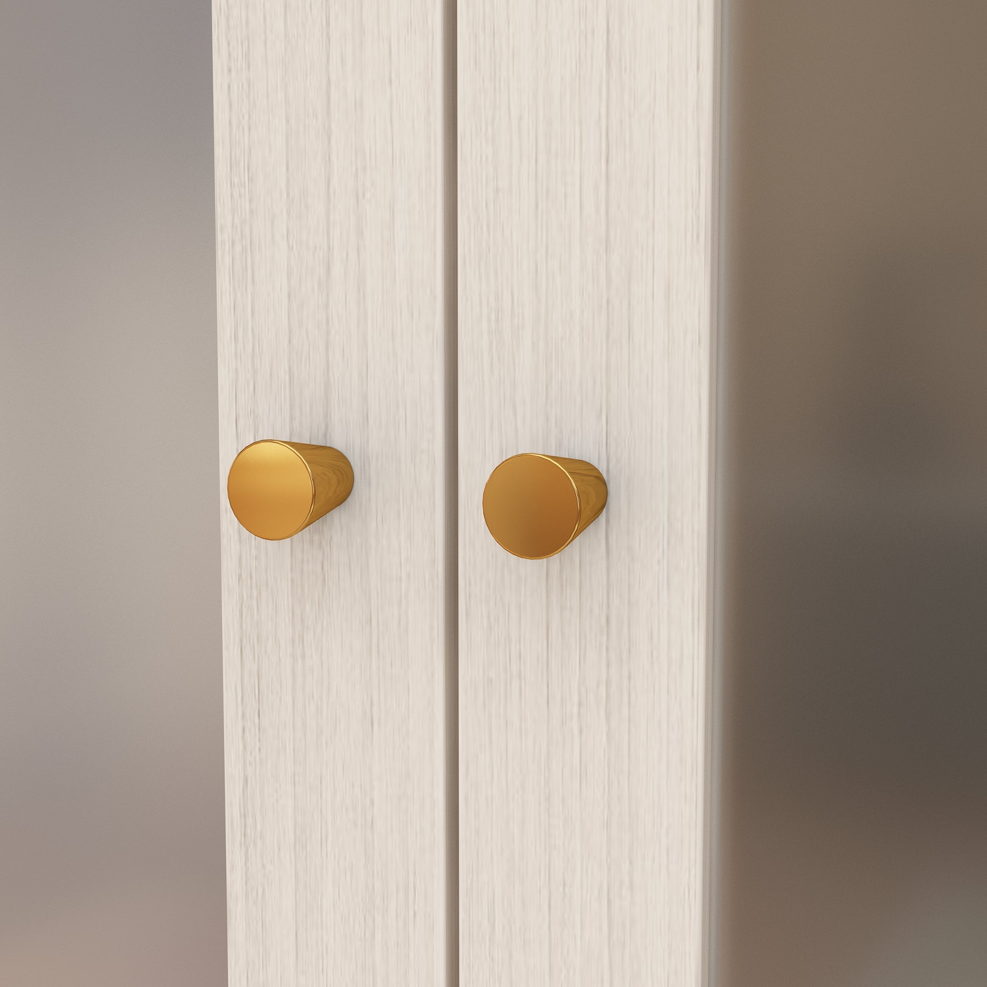 Modern Scandinavian Wardrobe With Frosted Glass Doors And Brass Accents – Spacious Storage Solution With Adjustable Shelves And Drawers