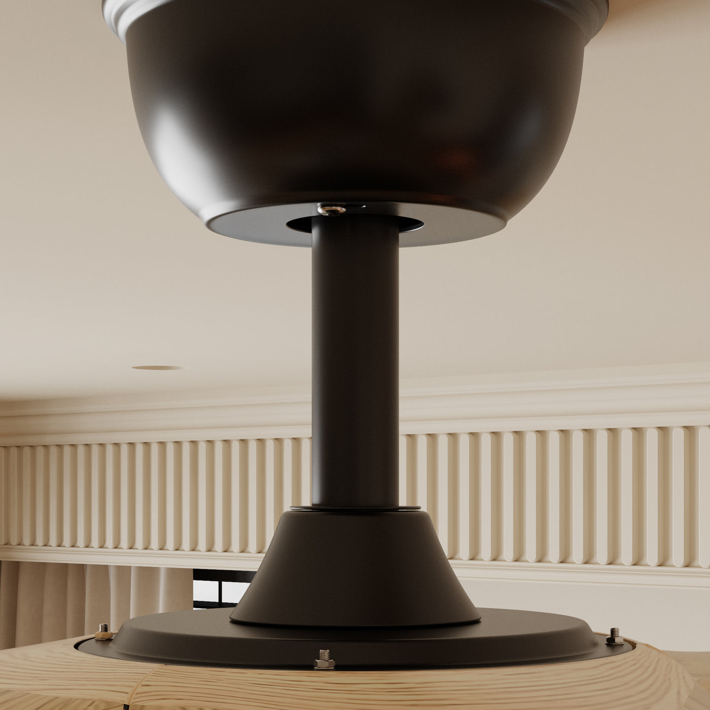 72" Modern Brown Ceiling Fan with 3 Wood Blades