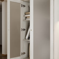 31.5" Modern Minimalist Natural Glass Display Cabinet With Gold Handles And Storage Drawers